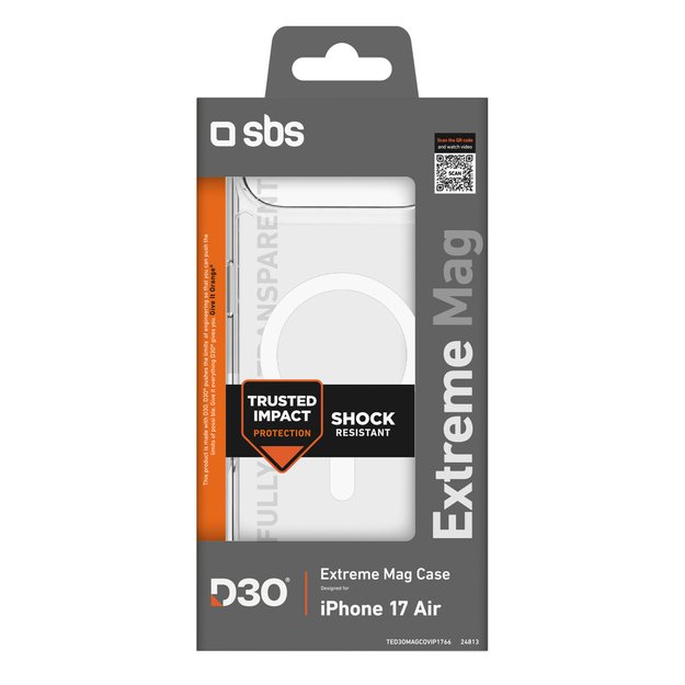 SBS Extreme Mag Case with D3O Technology for iPhone 17 Air - Transparent 1