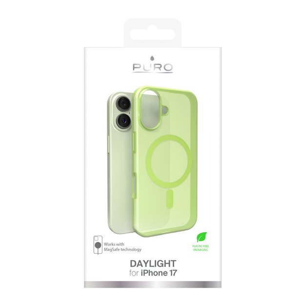 Puro Daylight Magsafe Compatible Silicone Case for iPhone 17 - Translucent Green 1