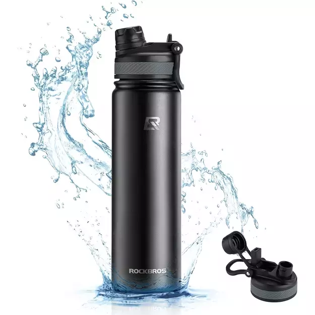 Rockbros 35210029002 thermal bicycle bottle for drinks 650 ml - black 1