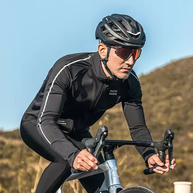 Rockbros 15400002004 long sleeve cycling jersey autumn/winter XL - black 4