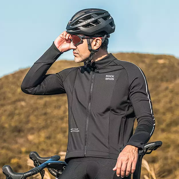 Rockbros 15400002004 long sleeve cycling jersey autumn/winter XL - black 7