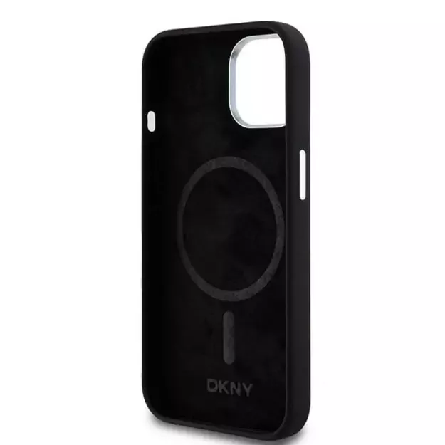 Etui DKNY Liquid Silicone Small Metal Logo MagSafe na iPhone 15 / 14 / 13 - czarne 6
