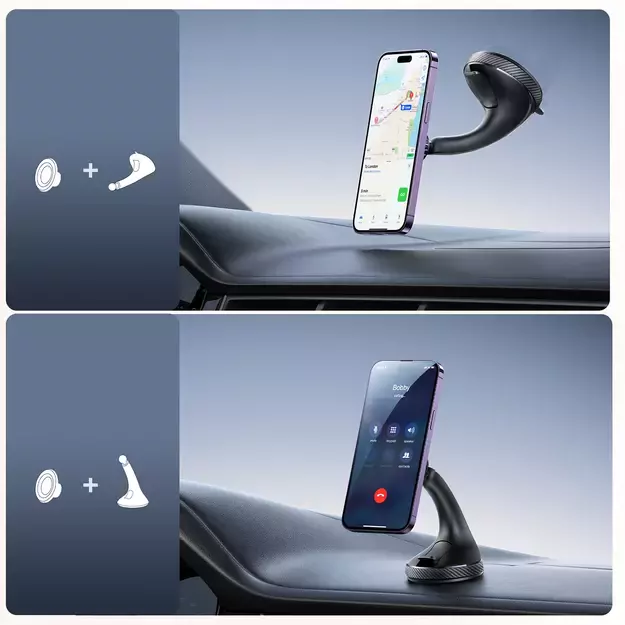 Joyroom JR-ZS406 magnetic car holder for windshield / cockpit - black 7