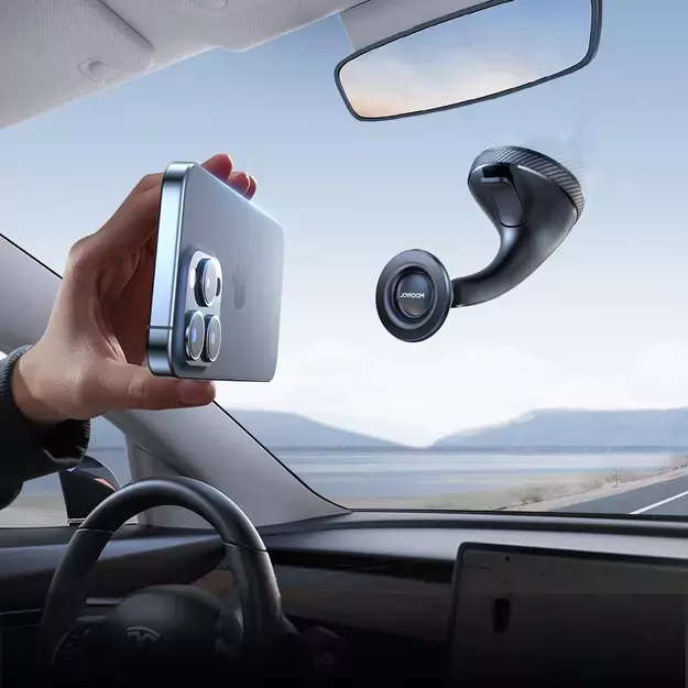 Joyroom JR-ZS406 magnetic car holder for windshield / cockpit - black 10
