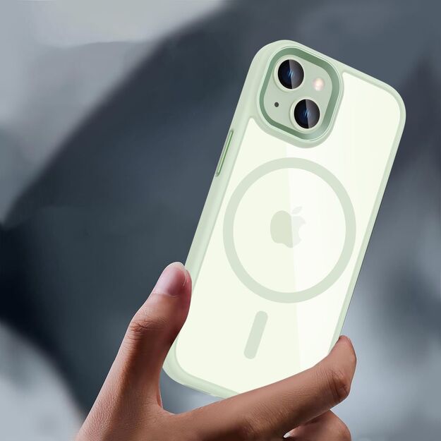 Tech-Protect MagMat MagSafe iPhone 15 Case - Clear Green 2