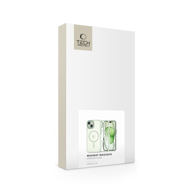 Tech-Protect MagMat MagSafe iPhone 15 Case - Clear Green 3