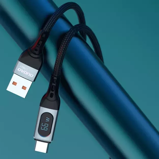 Dudao L7Max USB Cable - USB Type C Fast Charging PD 66W 1m with Display - Black 6