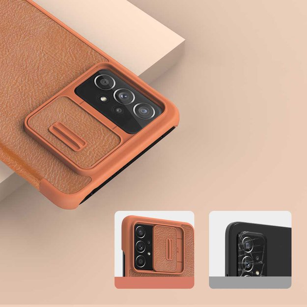 Nillkin Qin leather holster case for Samsung Galaxy A73 brown 27