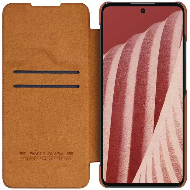 Nillkin Qin leather holster case for Samsung Galaxy A73 brown 3