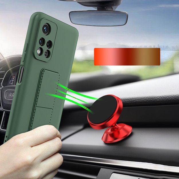 Wozinsky Kickstand Case Silicone Stand Cover for Xiaomi Redmi Note 11S / Note 11 black 19