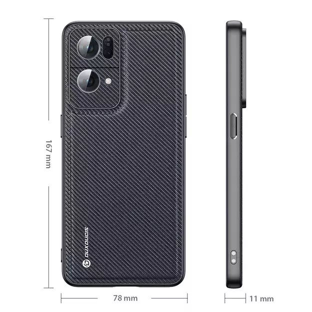 Dux Ducis Fino case cover covered with nylon material Oppo Reno7 Pro 5G black 17