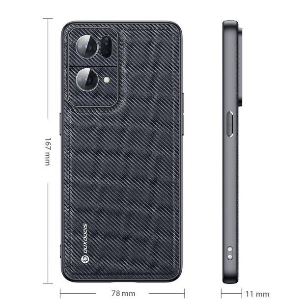 Dux Ducis Fino case cover covered with nylon material Oppo Reno7 Pro 5G black 4