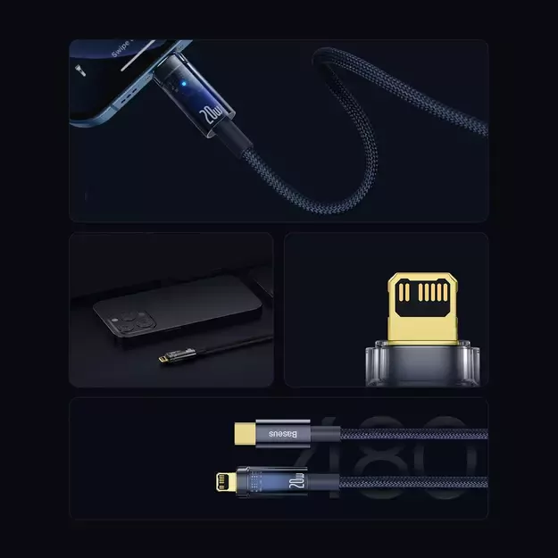 Baseus CATS000003 Lightning - USB-C cable 20W 480Mb/s 1m - blue 11