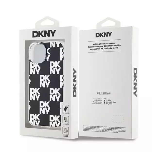 DKNY IML Checkered Mono Pattern case for iPhone 15 / 14 / 13 - black 14