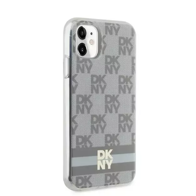 DKNY IML Checkered Mono Pattern &amp  Printed Stripes MagSafe case for iPhone 11 / Xr - beige 3