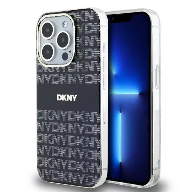 DKNY IML Mono &amp  Stripe MagSafe case for iPhone 14 Pro - black