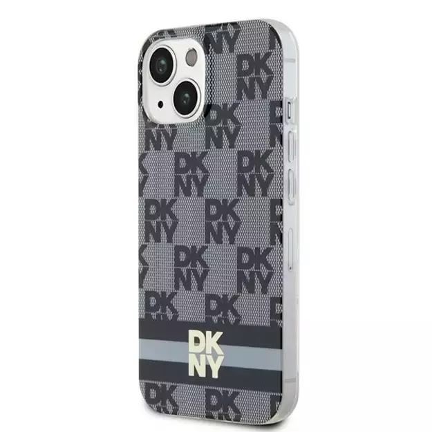 DKNY IML Checkered Mono Pattern &amp  Printed Stripes MagSafe Case for iPhone 15 Plus / 14 Plus - Black 8