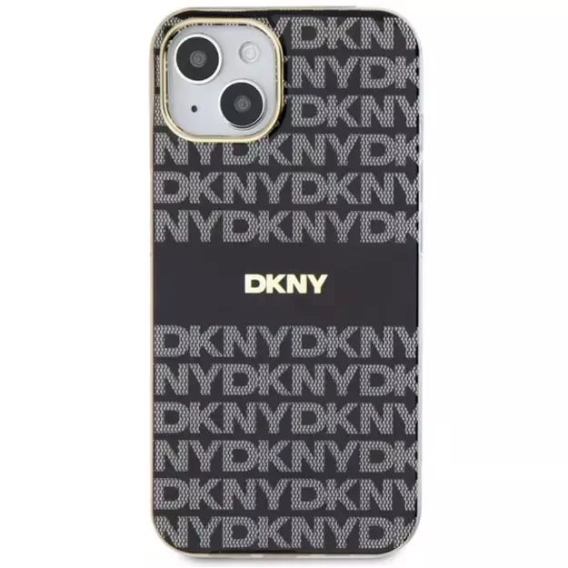 DKNY IML Mono &amp  Stripe MagSafe Case for iPhone 15/14/13 - Black 9