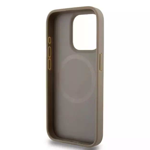 DKNY Leather Printed Pattern Metal Logo MagSafe Case for iPhone 15 Pro Max - Brown 6