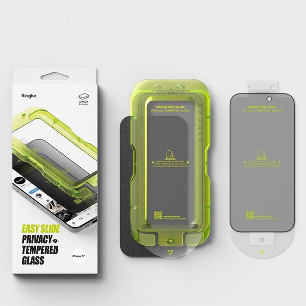 Ringke Easy Slide 2-pack Privacy Glass for iPhone 17 - Black 5
