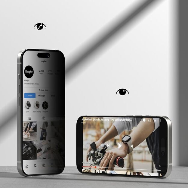 Ringke Easy Slide 2-pack Privacy Glass for iPhone 17 - Black 2