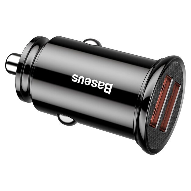 Baseus Circular smart car charger 2x USB QC3.0 Quick Charge 3.0 SCP AFC 30W black (CCALL-YD01) 2