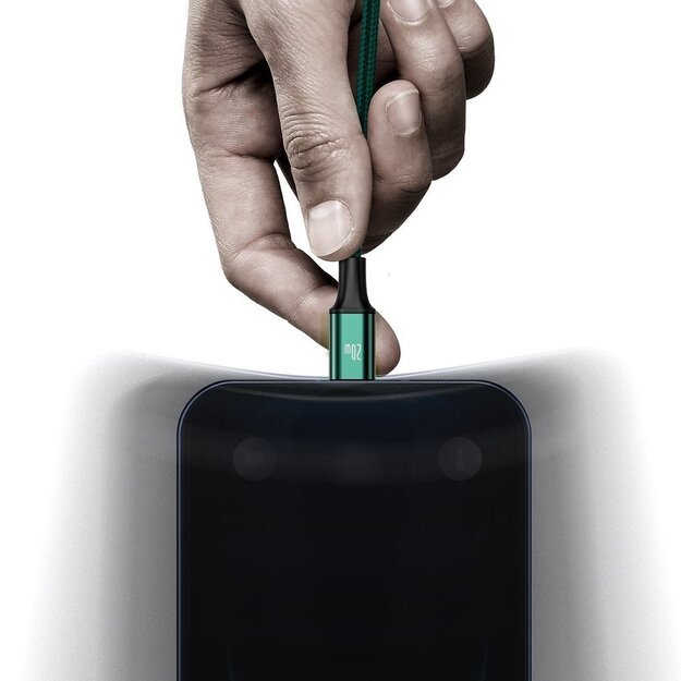 Baseus Rapid Series 3in1 USB-C - USB-C / Lightning / micro USB cable 20W PD 1.5m - green 10