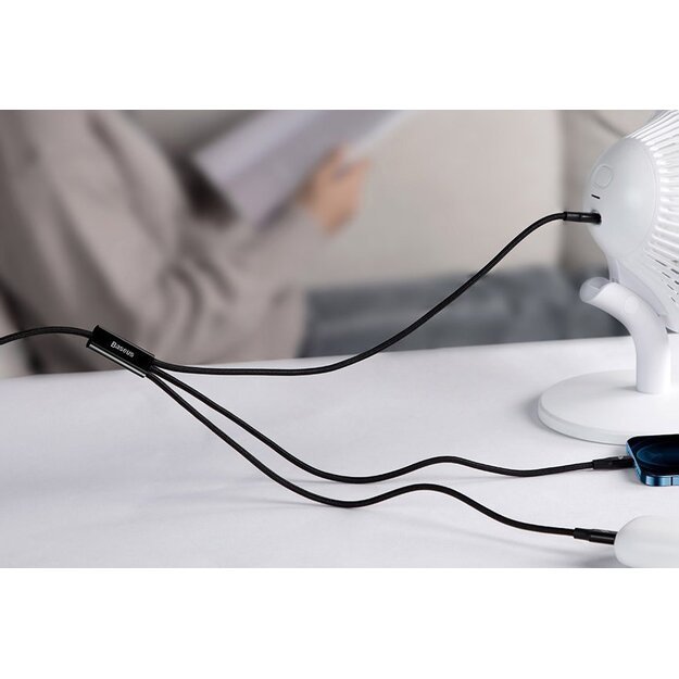 Baseus Rapid Series 3in1 USB-C - USB-C / Lightning / micro USB cable 20W PD 1.5m - green 16