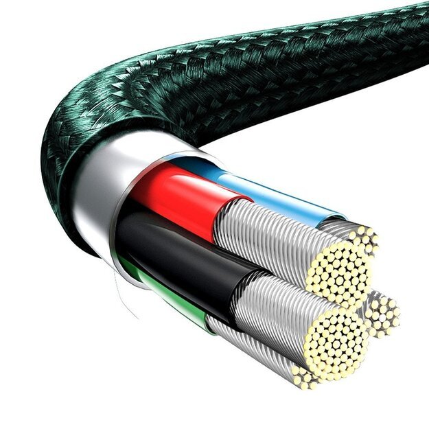 Baseus Rapid Series 3in1 USB-C - USB-C / Lightning / micro USB cable 20W PD 1.5m - green 7