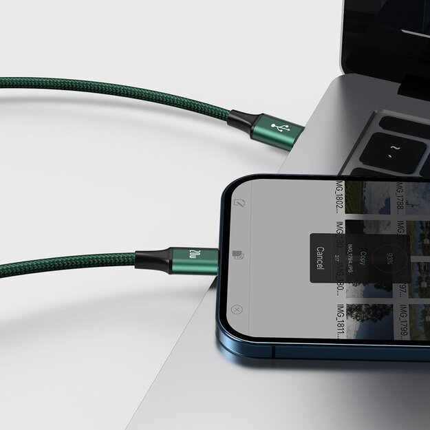 Baseus Rapid Series 3in1 USB-C - USB-C / Lightning / micro USB cable 20W PD 1.5m - green 8
