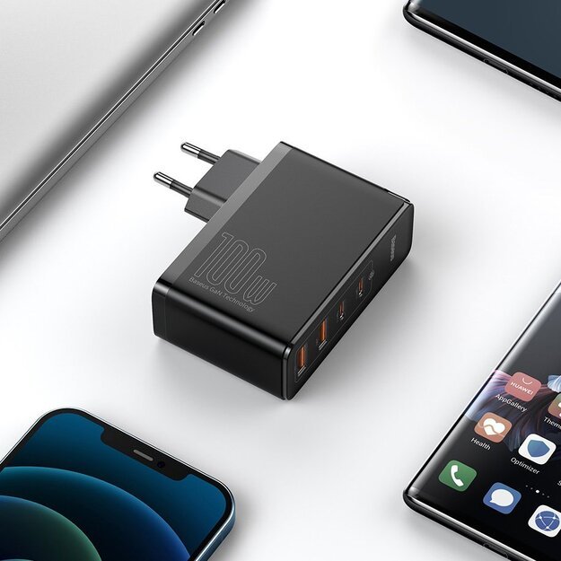 Baseus GaN2 Pro fast charger 100W USB / USB Type C Quick Charge 4+ Power Delivery black (CCGAN2P-L01) 13