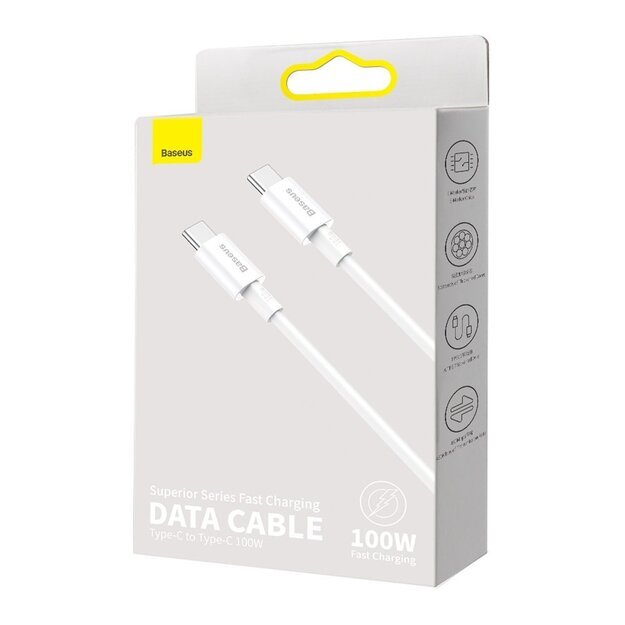 Baseus CATYS-C02 USB-C - USB-C PD QC FCP cable 100W 5A 2m - white 4