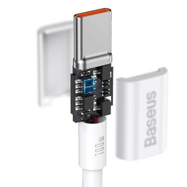 Baseus CATYS-C02 USB-C - USB-C PD QC FCP cable 100W 5A 2m - white 7