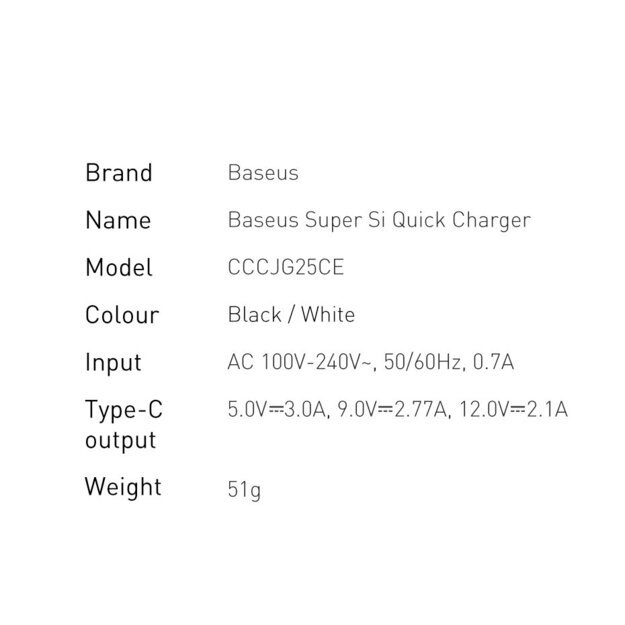 Baseus Super Si 1C fast charger USB Type C 25W Power Delivery Quick Charge black (CCSP020101) 17