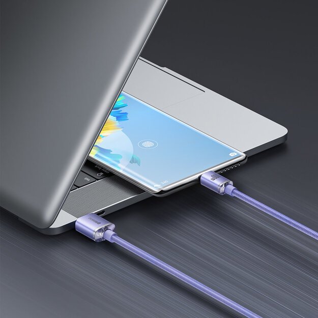 Baseus Crystal Shine Series cable USB cable for fast charging and data transfer USB Type A - USB Type C 100W 1.2m purple (CAJY000405) 9
