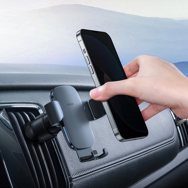 Baseus Metal Age II gravitational car phone holder for ventilation grille dark gray (SUJS000013) 9
