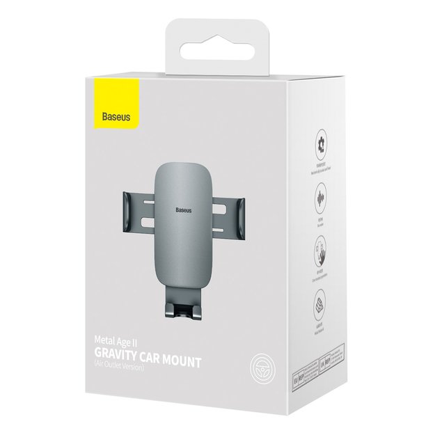 Baseus Metal Age II gravitational car phone holder for ventilation grille dark gray (SUJS000013) 6
