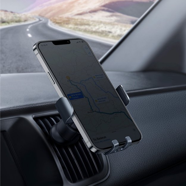 Baseus Metal Age II gravitational car phone holder for ventilation grille dark gray (SUJS000013) 10