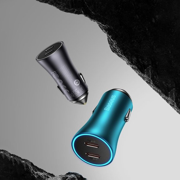 Baseus Golden Contactor Pro car charger 2x USB-C 40W blue (CGJP000003) 10