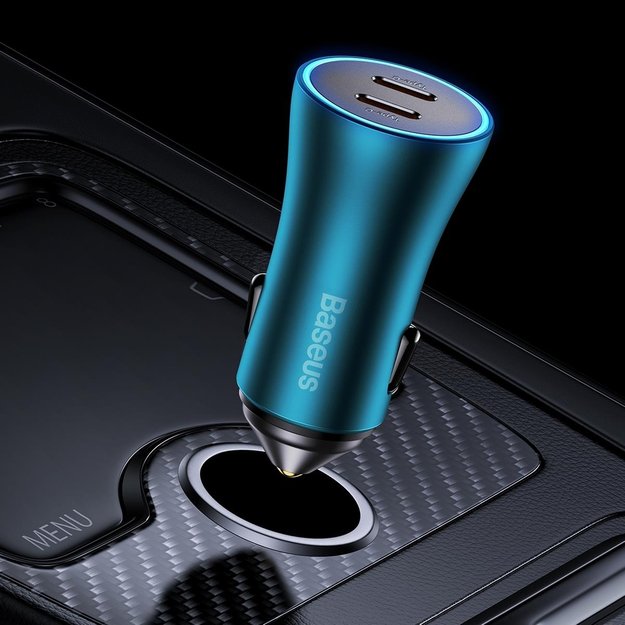 Baseus Golden Contactor Pro car charger 2x USB-C 40W blue (CGJP000003) 8