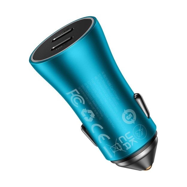 Baseus Golden Contactor Pro car charger 2x USB-C 40W blue (CGJP000003) 2