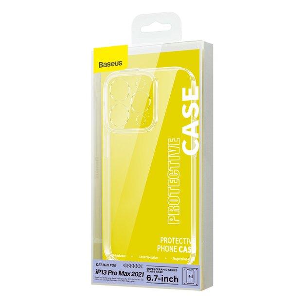 Baseus SuperCeramic Series Glass Case Glass Cover for iPhone 13 Pro Max 6.7  2021 + Cleaning Kit 1