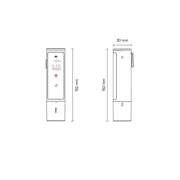 Baseus SafeJourney Pro Series breathalyzer 470mAh gray 23