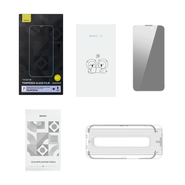 Baseus Privacy Tempered Glass for iPhone 14 Pro Full Screen 0.4mm Privacy Filter Anti Spy + Mounting Kit 7