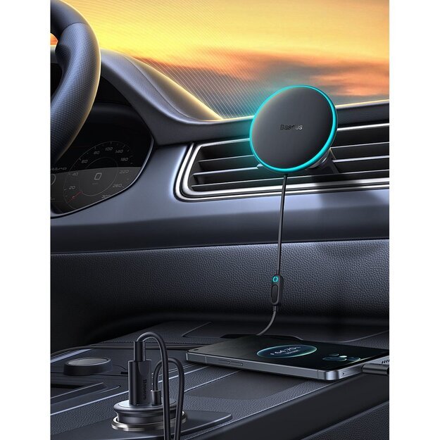 Baseus CW01 MagSafe 15W USB 25W inductive car charger - black 6