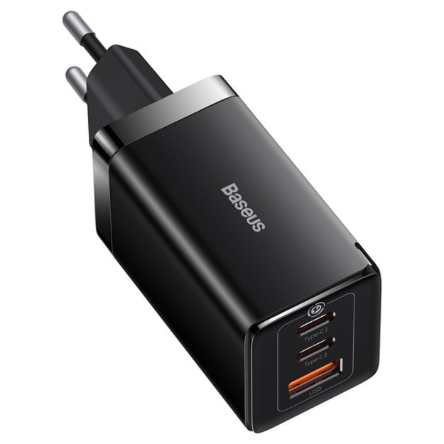 GaN 2xUSB C 1xUSB 65W fast charger Baseus GaN5 Pro + USB C - USB C 100W cable - black 1