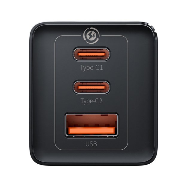 GaN 2xUSB C 1xUSB 65W fast charger Baseus GaN5 Pro + USB C - USB C 100W cable - black 3