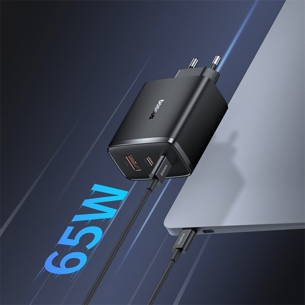 Baseus Cube Pro 65W GaN charger 2x USB-C USB-A - black 10