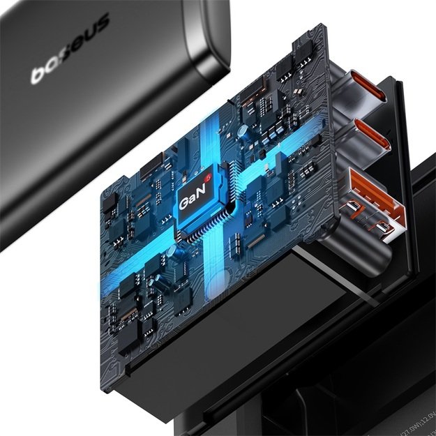 Baseus Cube Pro 65W GaN charger 2x USB-C USB-A - black 7