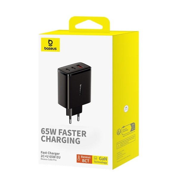 Baseus Cube Pro 65W GaN charger 2x USB-C USB-A - black 4